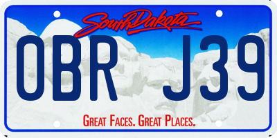 SD license plate 0BRJ39
