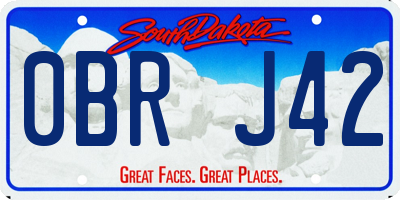 SD license plate 0BRJ42