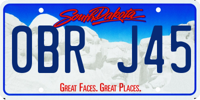 SD license plate 0BRJ45