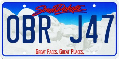 SD license plate 0BRJ47