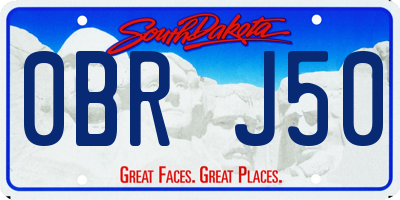 SD license plate 0BRJ50