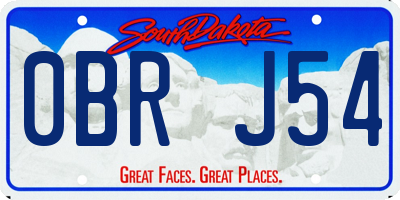 SD license plate 0BRJ54