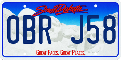 SD license plate 0BRJ58
