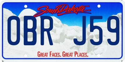 SD license plate 0BRJ59