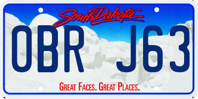SD license plate 0BRJ63