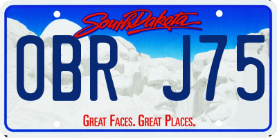 SD license plate 0BRJ75
