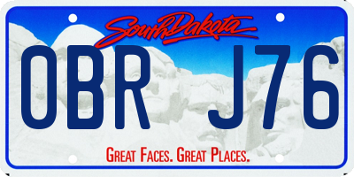 SD license plate 0BRJ76