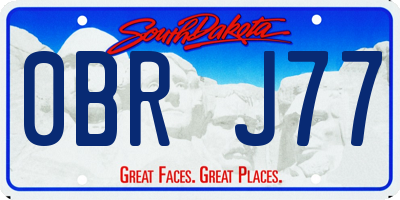 SD license plate 0BRJ77