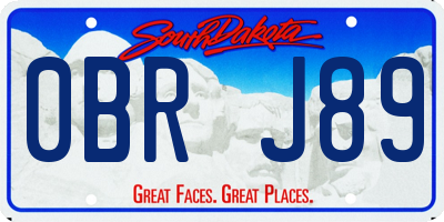 SD license plate 0BRJ89