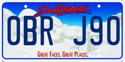 SD license plate 0BRJ90