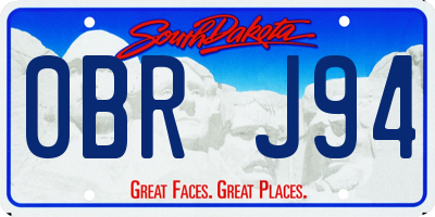 SD license plate 0BRJ94