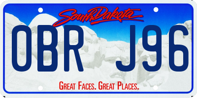 SD license plate 0BRJ96