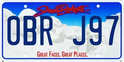 SD license plate 0BRJ97
