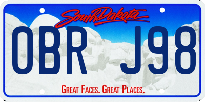 SD license plate 0BRJ98