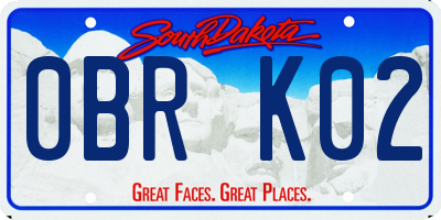 SD license plate 0BRK02