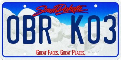SD license plate 0BRK03