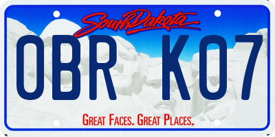 SD license plate 0BRK07