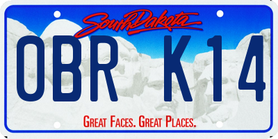 SD license plate 0BRK14
