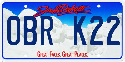 SD license plate 0BRK22