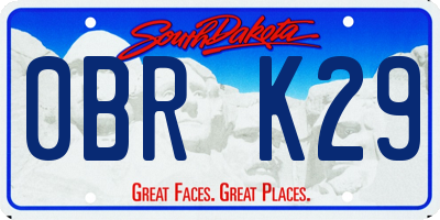 SD license plate 0BRK29