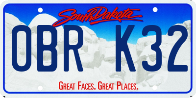 SD license plate 0BRK32