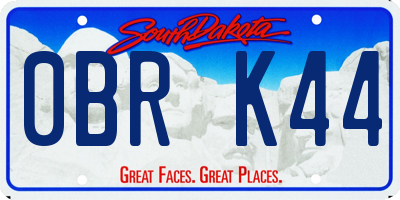 SD license plate 0BRK44
