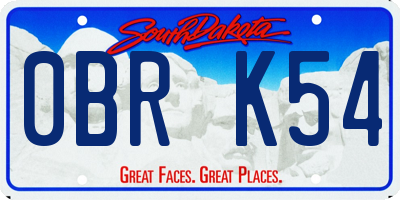 SD license plate 0BRK54