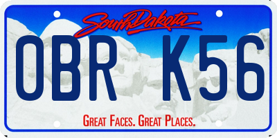SD license plate 0BRK56