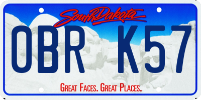 SD license plate 0BRK57
