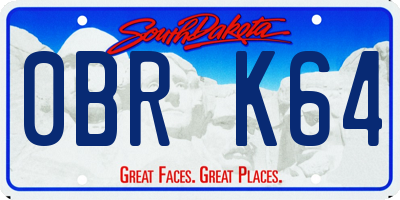 SD license plate 0BRK64