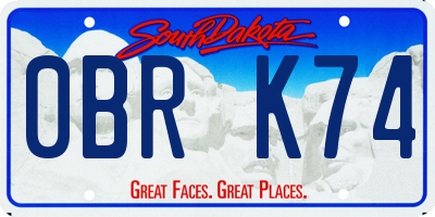 SD license plate 0BRK74