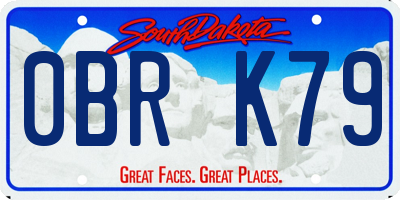 SD license plate 0BRK79