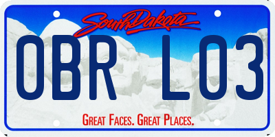 SD license plate 0BRL03