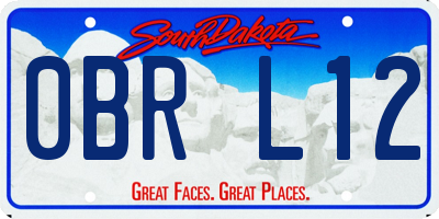 SD license plate 0BRL12