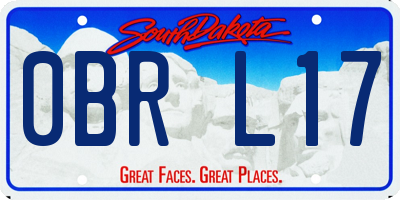 SD license plate 0BRL17