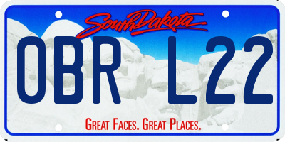 SD license plate 0BRL22