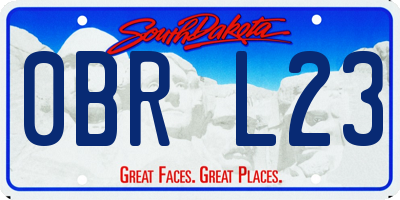 SD license plate 0BRL23