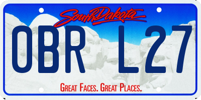 SD license plate 0BRL27