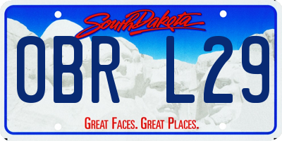 SD license plate 0BRL29