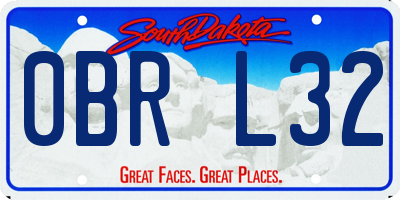 SD license plate 0BRL32