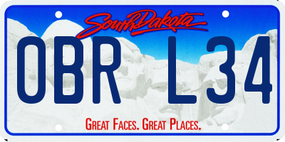 SD license plate 0BRL34