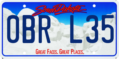SD license plate 0BRL35
