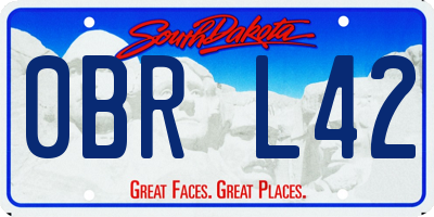 SD license plate 0BRL42