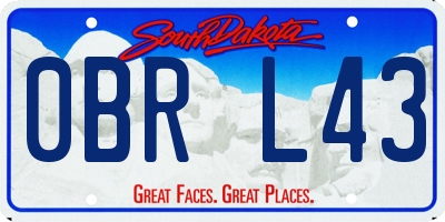 SD license plate 0BRL43