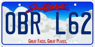 SD license plate 0BRL62