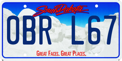 SD license plate 0BRL67