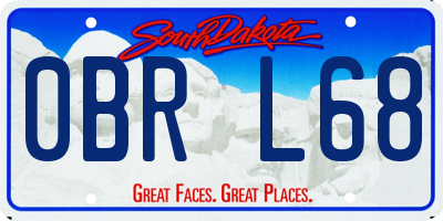 SD license plate 0BRL68