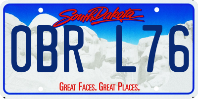SD license plate 0BRL76