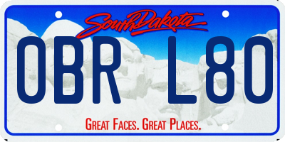 SD license plate 0BRL80