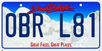 SD license plate 0BRL81